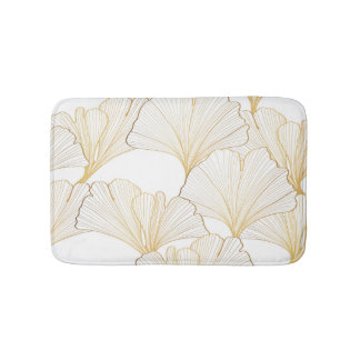 Ginkgo Gold: Luxurious Leaf Arrangement Bath Mat