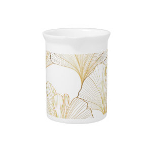 Ginkgo Gold: Luxurious Leaf Arrangement Beverage Pitcher