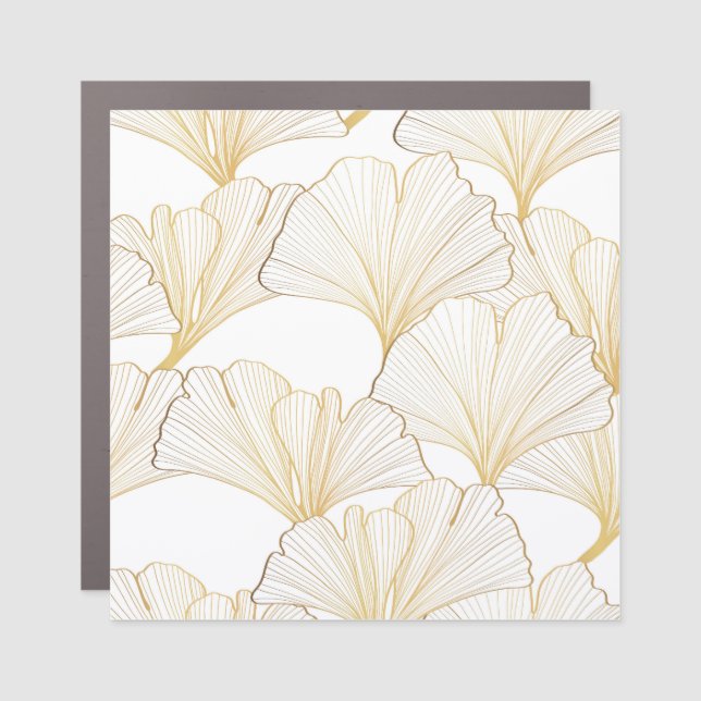 Ginkgo Gold: Luxurious Leaf Arrangement Car Magnet (Front)