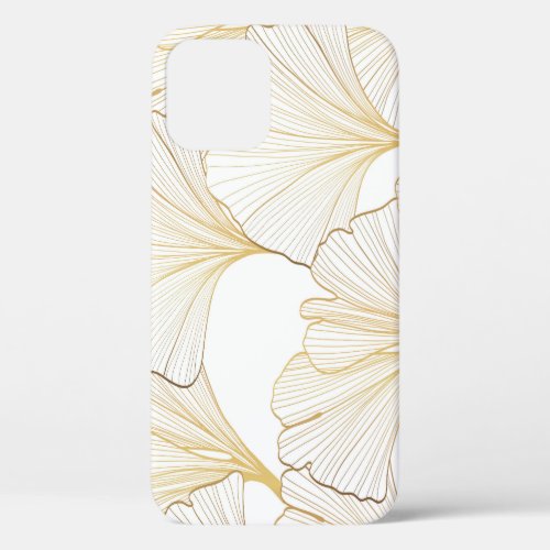 Ginkgo Gold Luxurious Leaf Arrangement iPhone 12 Case