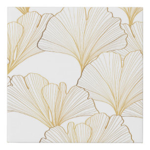 Ginkgo Gold: Luxurious Leaf Arrangement Faux Canvas Print
