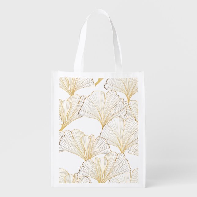 Ginkgo Gold: Luxurious Leaf Arrangement Grocery Bag (Front)