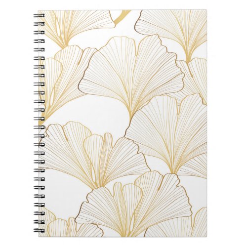 Ginkgo Gold Luxurious Leaf Arrangement Notebook
