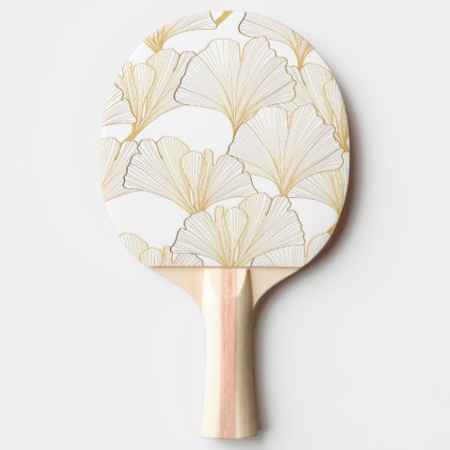 Ginkgo Gold Luxurious Leaf Arrangement Ping Pong Paddle