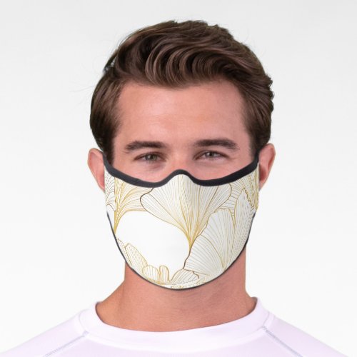 Ginkgo Gold Luxurious Leaf Arrangement Premium Face Mask