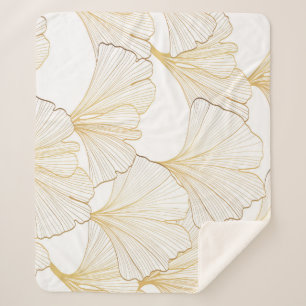 Ginkgo Gold: Luxurious Leaf Arrangement Sherpa Blanket