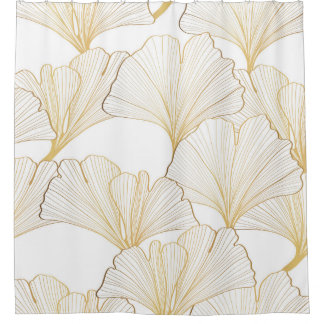 Ginkgo Gold: Luxurious Leaf Arrangement Shower Curtain