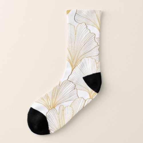 Ginkgo Gold Luxurious Leaf Arrangement Socks