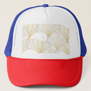 Ginkgo Gold: Luxurious Leaf Arrangement Trucker Hat