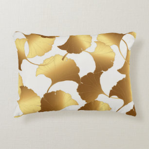 Ginkgo Gold: Luxury Vintage Design. Accent Pillow