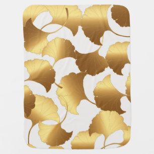 Ginkgo Gold: Luxury Vintage Design. Baby Blanket