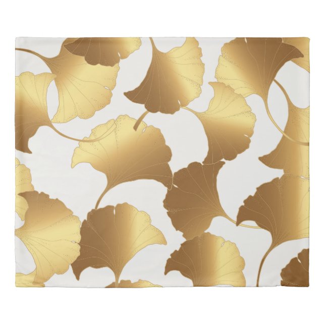 Ginkgo Gold: Luxury Vintage Design. Duvet Cover (Front)
