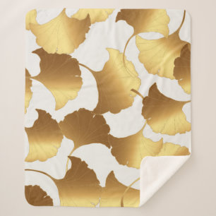 Ginkgo Gold: Luxury Vintage Design. Sherpa Blanket