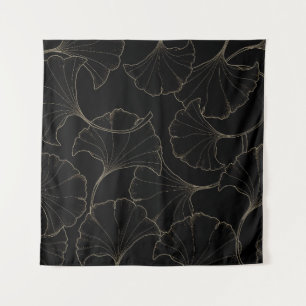 Ginkgo Gold: Luxury Vintage Design Tapestry