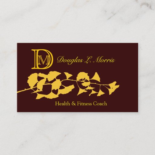 Customizable Ginkgo Holistic Zen Monogrammed Business Cards