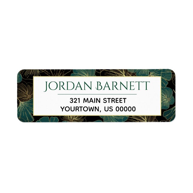 Ginkgo Leaf Asian Botanical Leaves Label (Front)