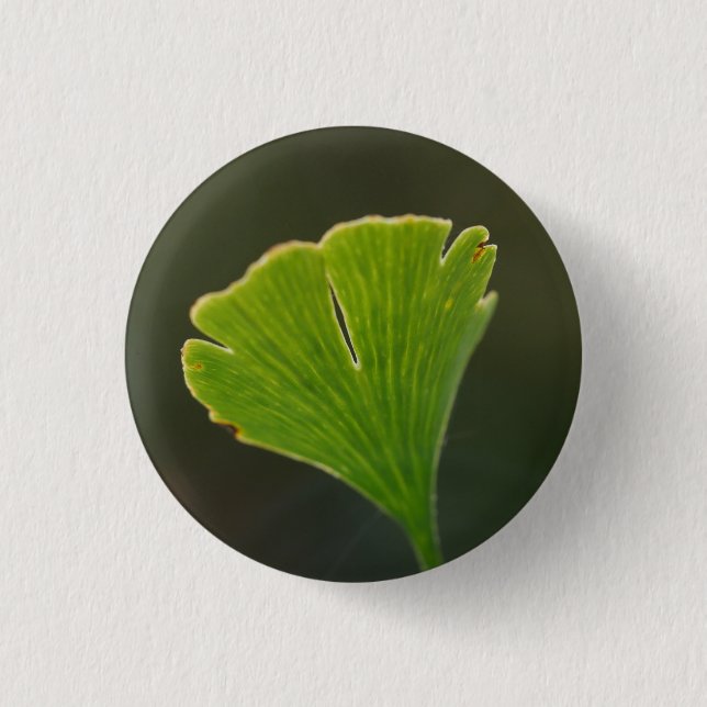Ginkgo Leaf Badge Button (Front)