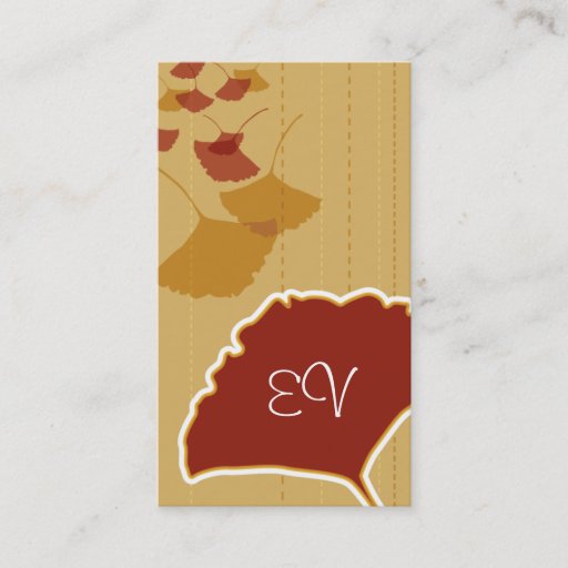 Customizable Ginkgo Leaf Biz Card Business Card Template