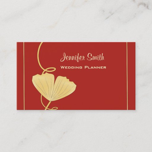 Customizable Ginkgo Leaf Business Card