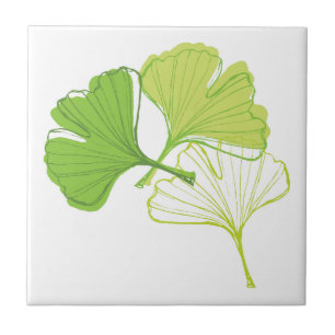 Ginkgo Leaf Ceramic Tile