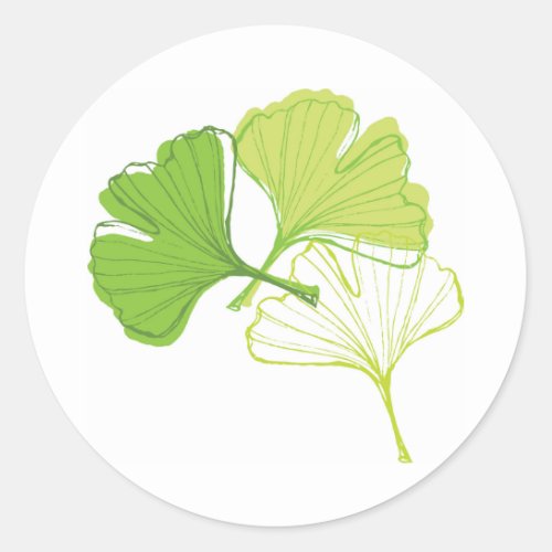 Ginkgo Leaf Classic Round Sticker