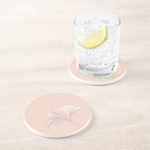 Ginkgo Leaf Customizable Background Colors Coaster
