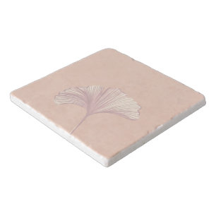 Ginkgo Leaf Customizable Background Colors Trivet