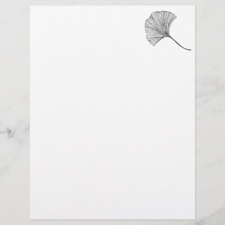 Ginkgo leaf line art Letterhead