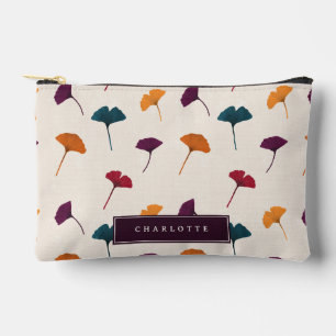 Ginkgo Leaf Pattern Watercolor Fall Autumn Colors Accessory Pouch