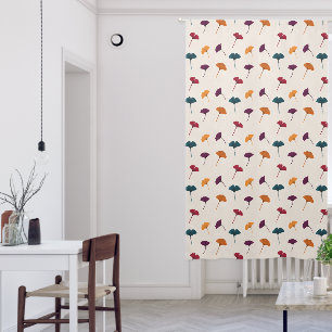 Ginkgo Leaf Pattern Watercolor Fall Autumn Colors Blackout Curtains