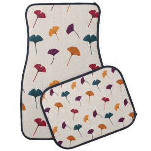Ginkgo Leaf Pattern Watercolor Fall Autumn Colors Car Floor Mat