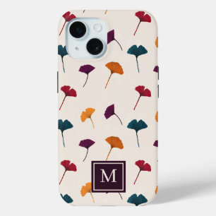 Ginkgo Leaf Pattern Watercolor Fall Autumn Colors iPhone 15 Case