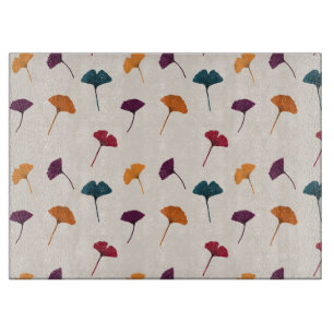Ginkgo Leaf Pattern Watercolor Fall Autumn Colors Cutting Board