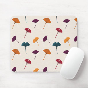 Ginkgo Leaf Pattern Watercolor Fall Autumn Colors Mouse Pad