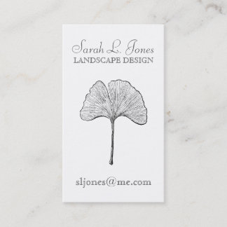 Ginkgo Leaf Simple Elegant Natural Business Card