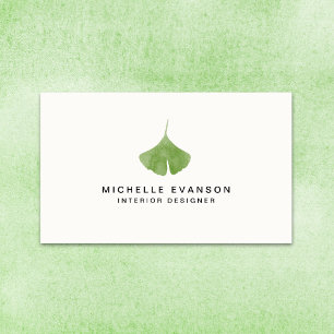 Ginkgo Leaf Simple Nature Minimalist Business Card