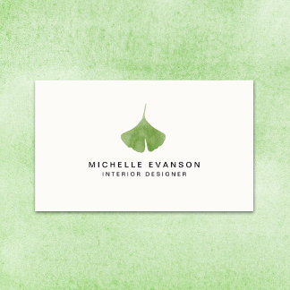 Ginkgo Leaf Simple Nature Minimalist Business Card