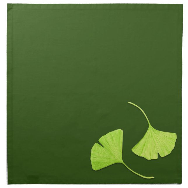Ginkgo Leaves Botanical Art Cloth Napkin (Front)