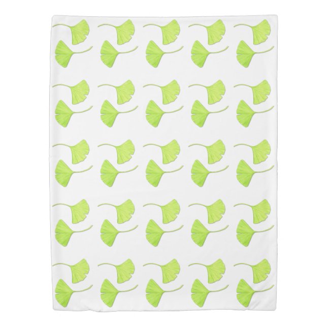 Ginkgo Leaves Botanical Art Duvet Cover (Front)