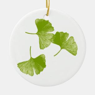 Ginkgo Leaves Ceramic Ornament