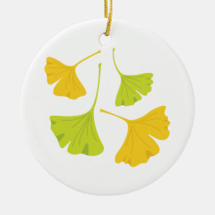 Ginkgo Leaves Ceramic Ornament