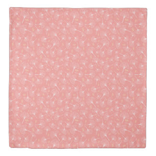 Ginkgo Leaves Coral Modern Pattern Duvet Cover