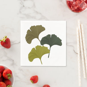 Ginkgo Leaves Customizable Background Colors Napkins