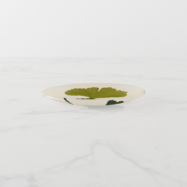 Ginkgo Leaves Customizable Background Colors  Trinket Tray (Angled)
