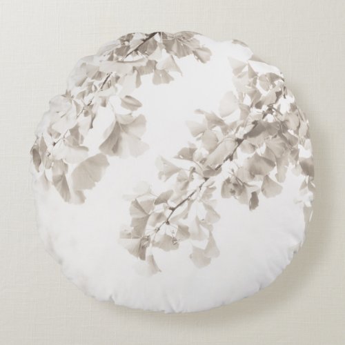 Ginkgo Leaves Dream 2 wall decor art  Round Pillow