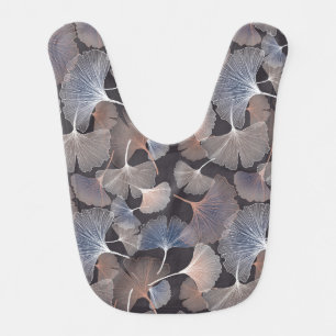 Ginkgo leaves: elegant natural pattern. baby bib