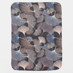 Ginkgo leaves: elegant natural pattern. baby blanket