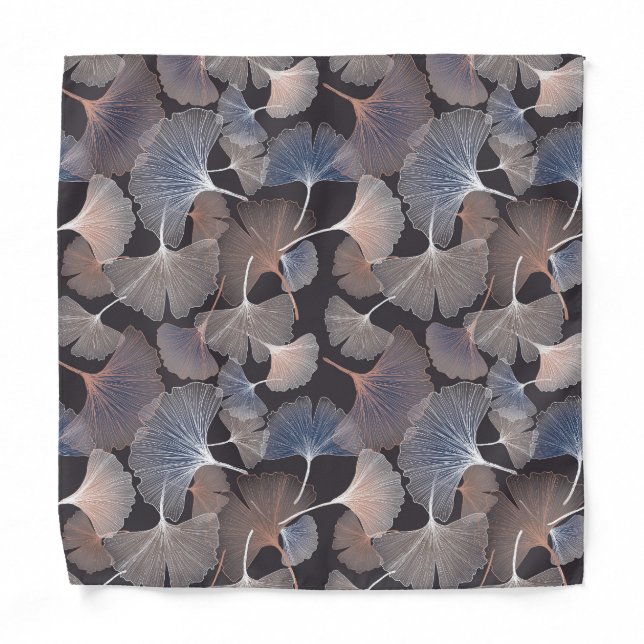 Ginkgo leaves: elegant natural pattern. bandana (Front)