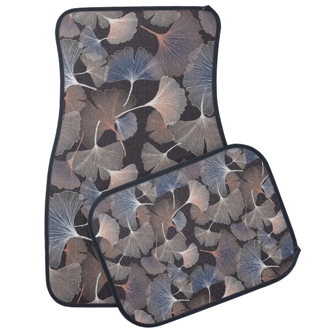 Ginkgo leaves: elegant natural pattern. car floor mat (Set)
