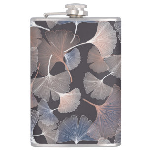 Ginkgo leaves: elegant natural pattern. flask